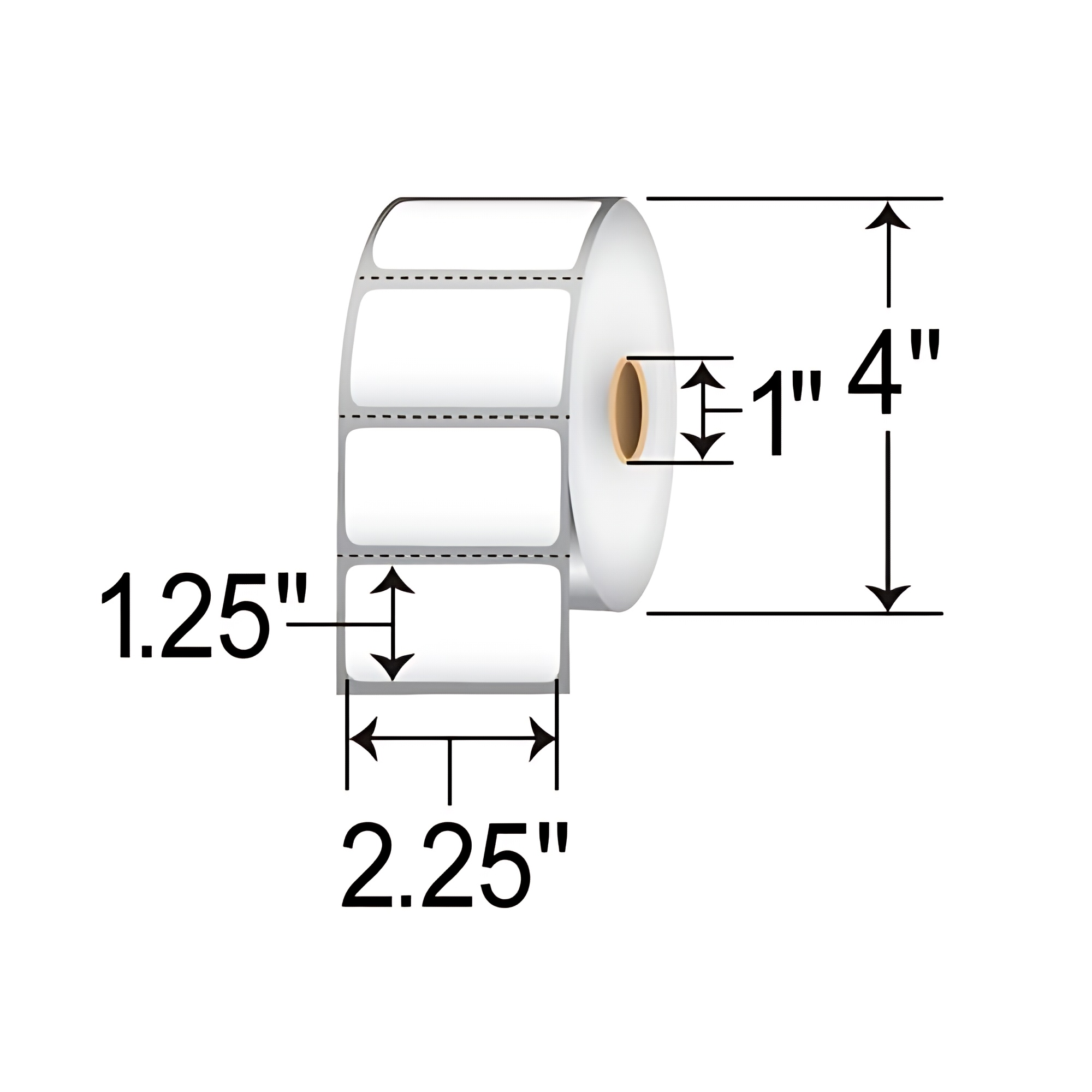 Barcodefactory 2.25x1.25  DT Label [Perforated] 800522-125P-12PACK